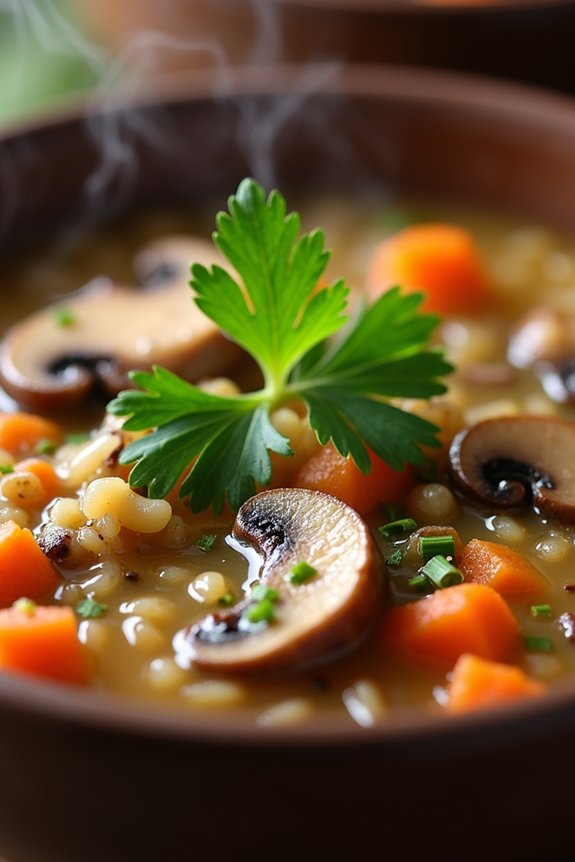 hearty mushroom barley soup