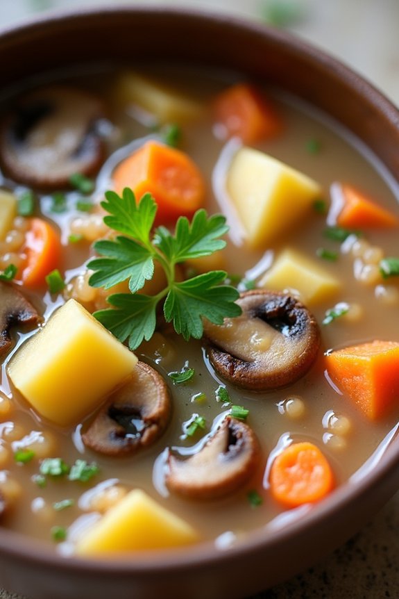 hearty mushroom barley soup