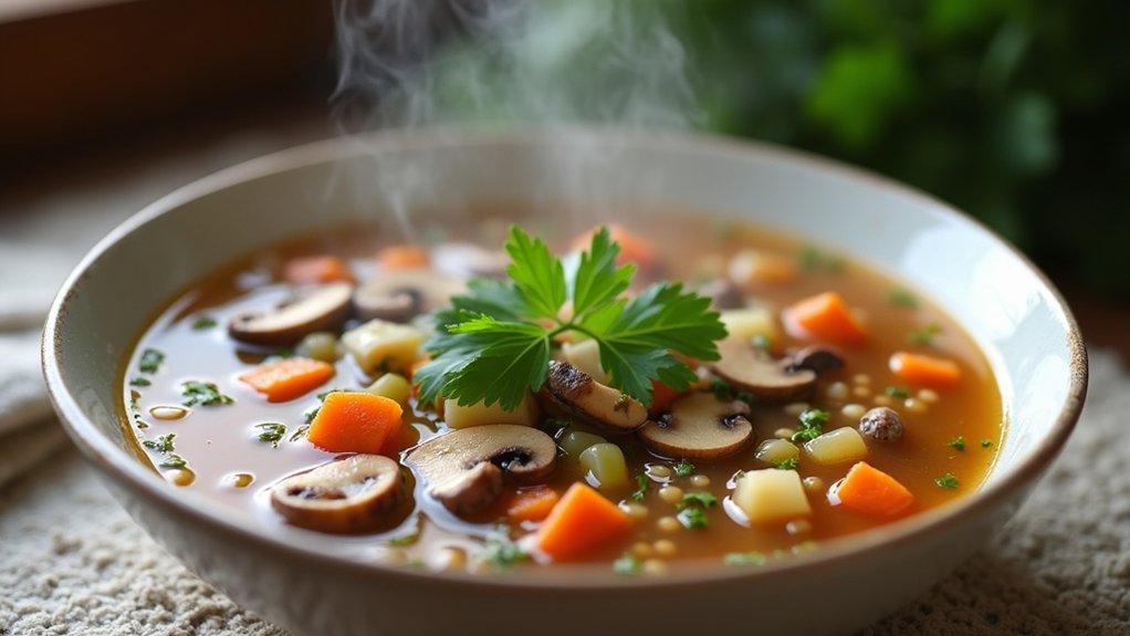 hearty mushroom barley soup