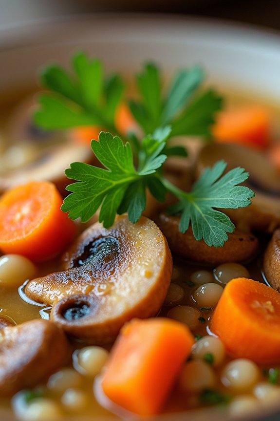 hearty mushroom barley soup
