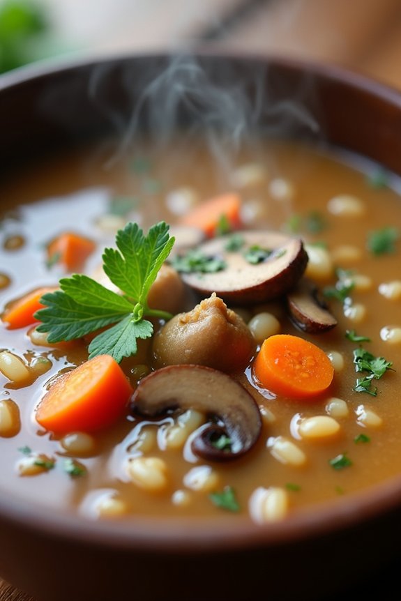 hearty mushroom barley soup