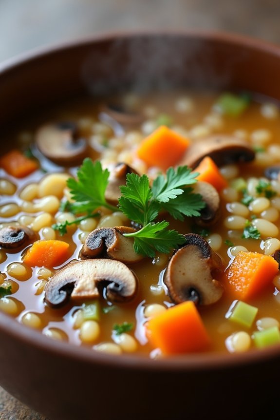 hearty mushroom barley soup