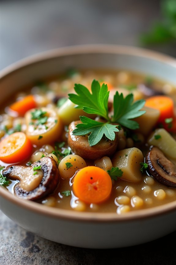 hearty mushroom barley stew