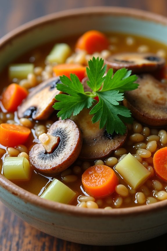 hearty mushroom barley stew