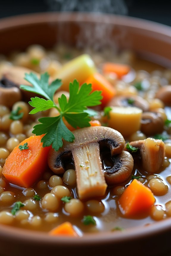 hearty mushroom barley stew