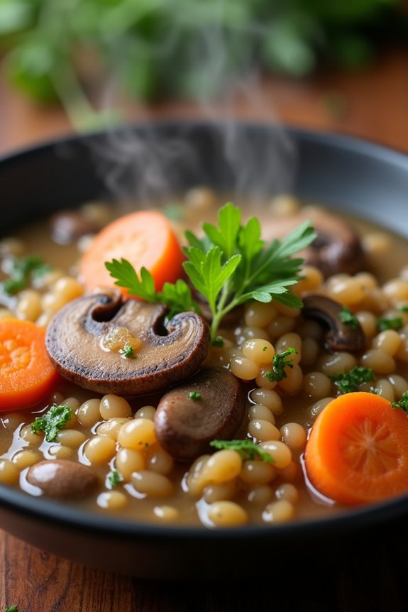 hearty mushroom barley stew