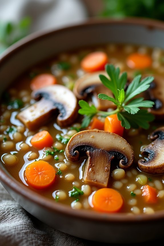 hearty mushroom barley stew