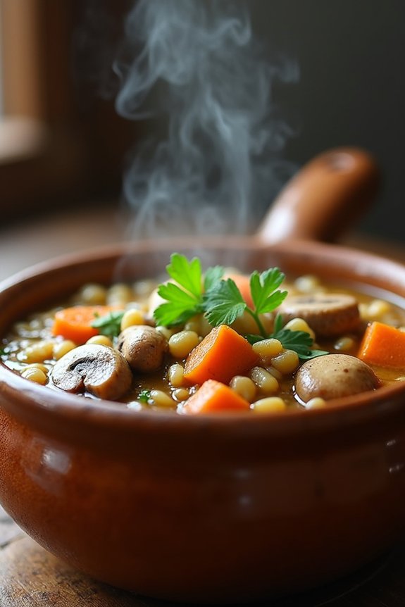 hearty mushroom barley stew