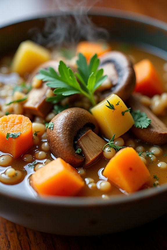 hearty mushroom barley stew