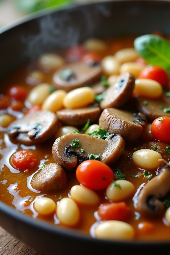 hearty mushroom white bean stew