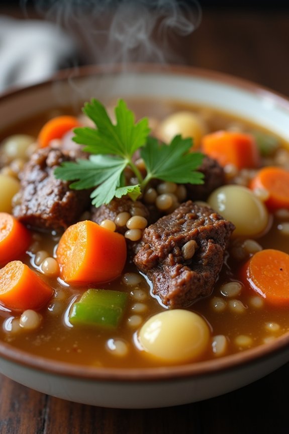 hearty nostalgic beef soup