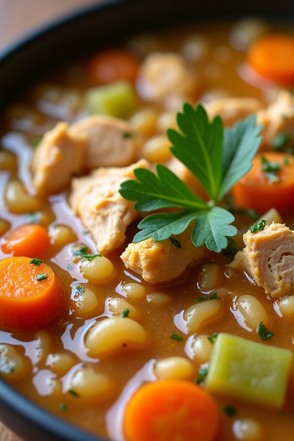 hearty nutritious chicken soup