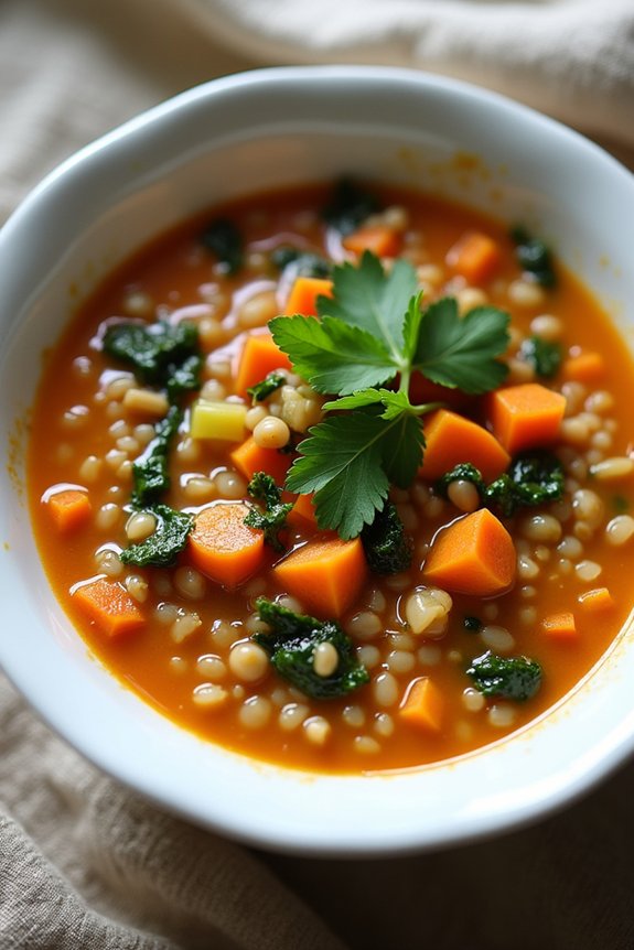 hearty nutritious lentil soup