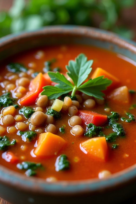 hearty nutritious lentil soup