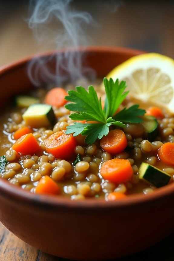 hearty nutritious lentil soup