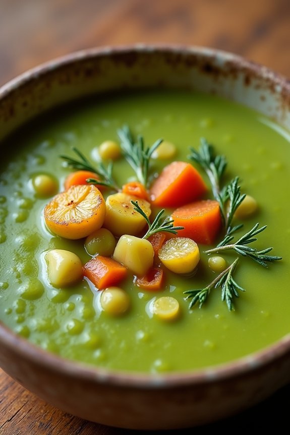 hearty roasted garlic soup
