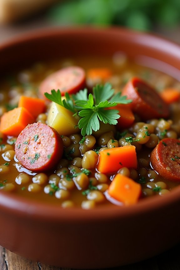 hearty rustic lentil stew