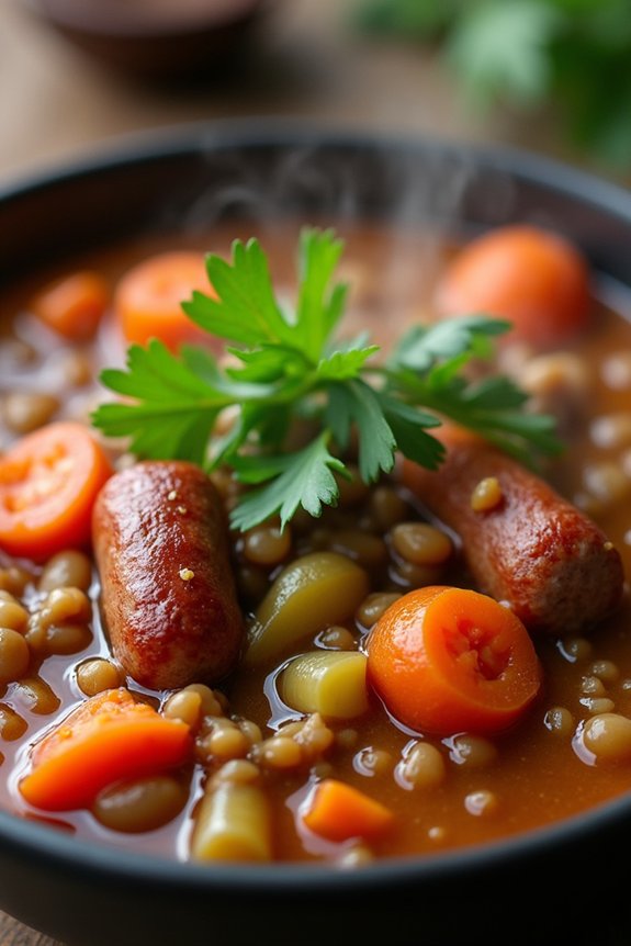 hearty sausage lentil stew