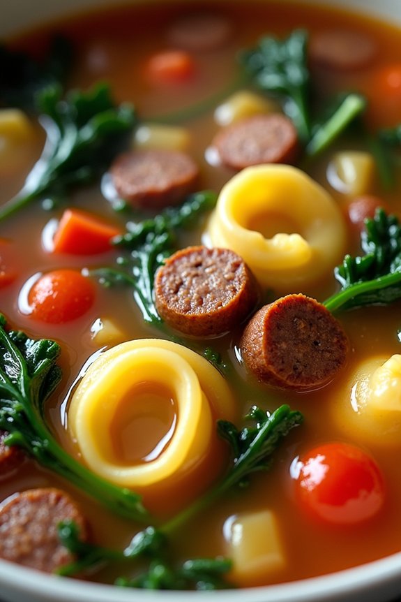 hearty sausage tortellini soup