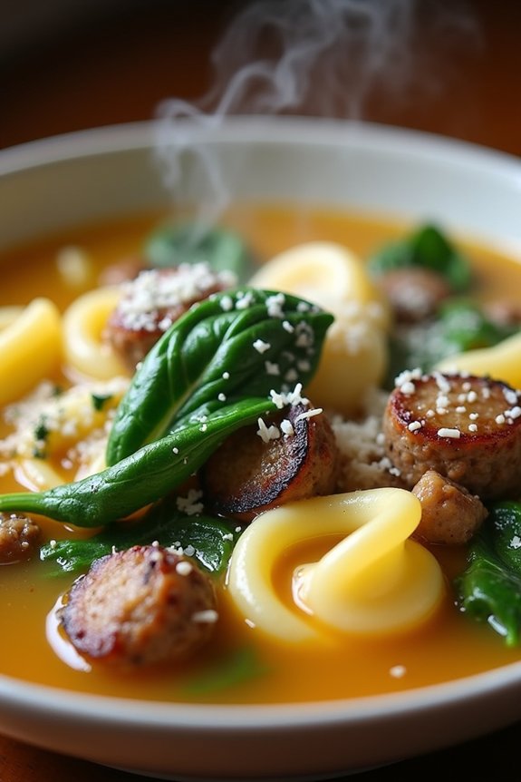 hearty sausage tortellini soup