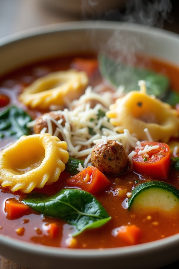 hearty sausage tortellini soup