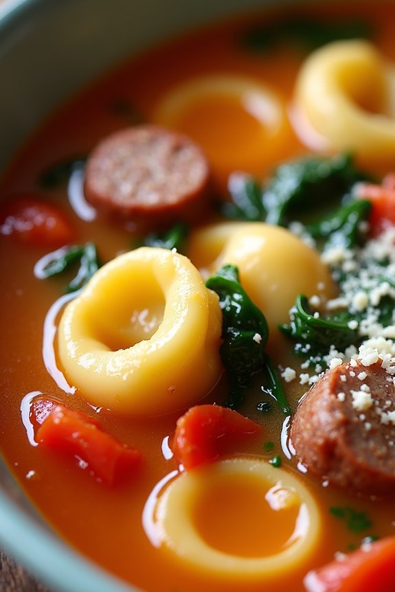 hearty sausage tortellini soup