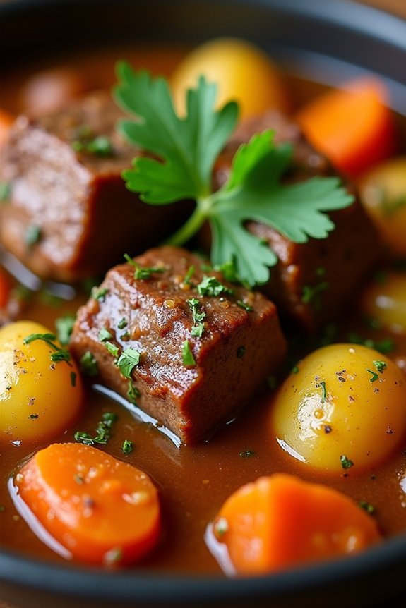 hearty slow cooked beef stew