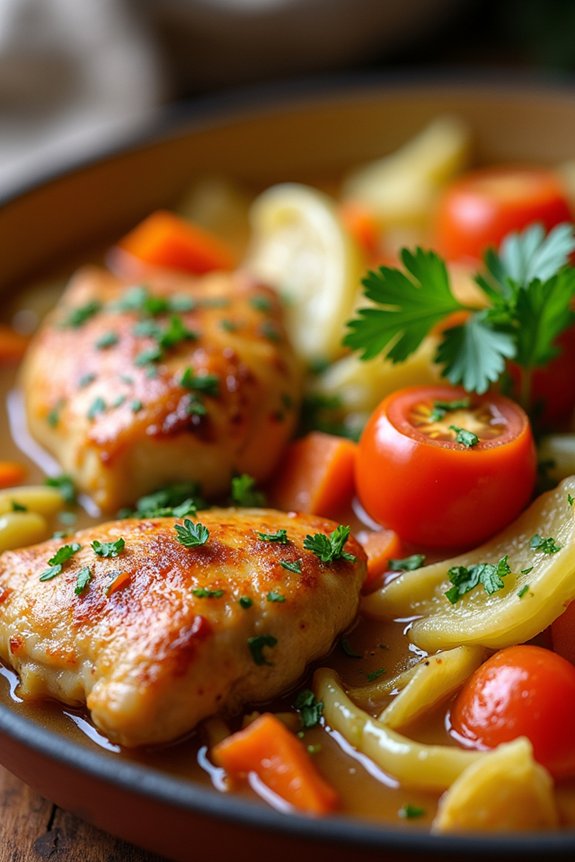 hearty slow cooked chicken stew
