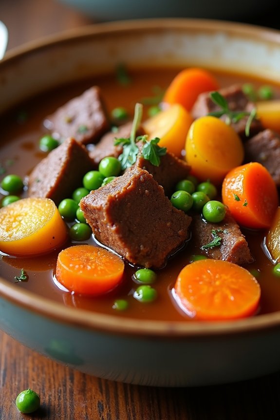 hearty slow simmered beef stew