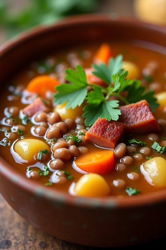 hearty smoky lentil soup