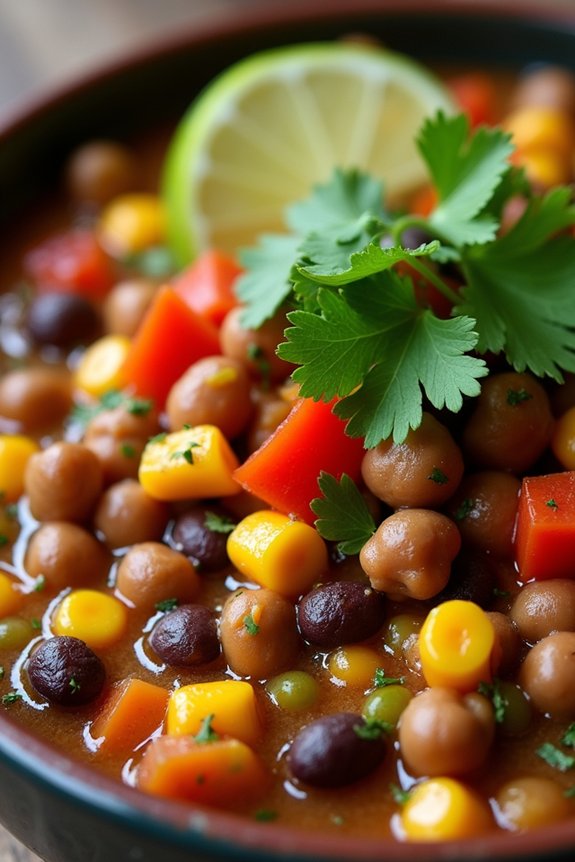 hearty southwestern black eyed pea stew