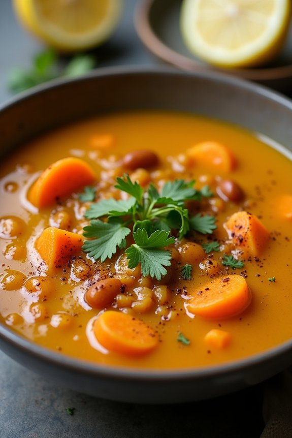 hearty spiced lentil soup