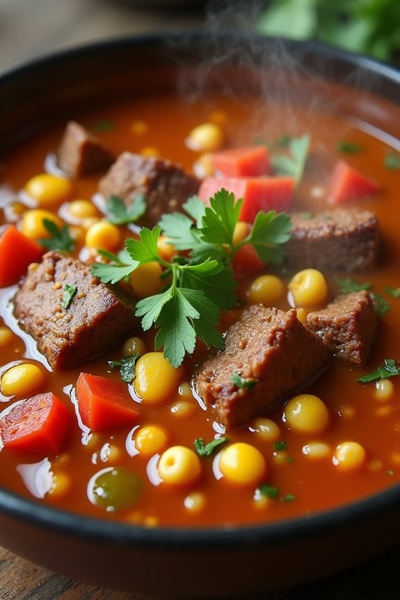 hearty spicy beef barley soup