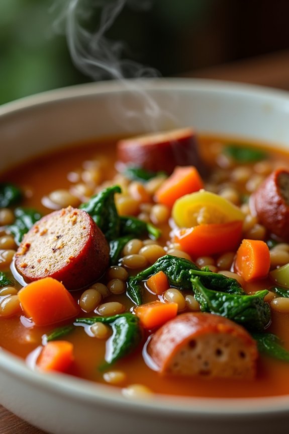 hearty spicy sausage soup