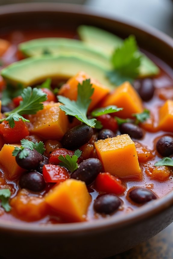 hearty sweet potato chili