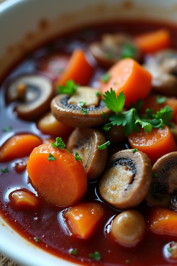 hearty vegetarian red wine stew