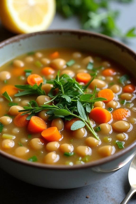 hearty vegetarian split pea soup