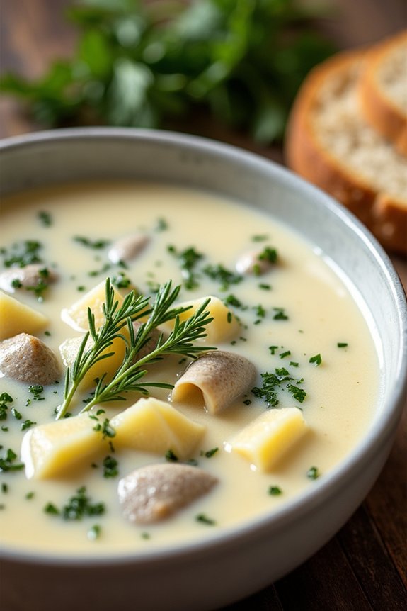 herb infused clam chowder recipe