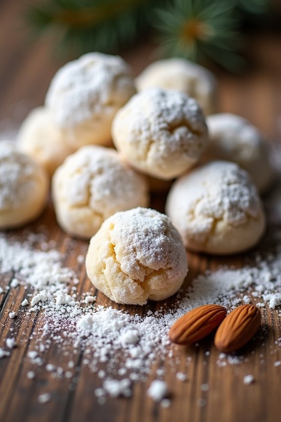 holiday almond snowball cookies