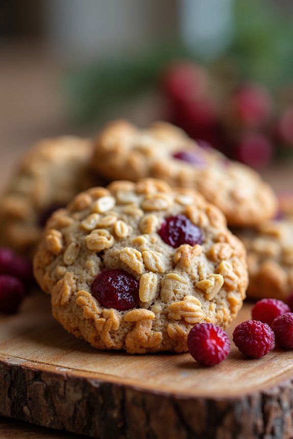 holiday oatmeal cranberry cookies