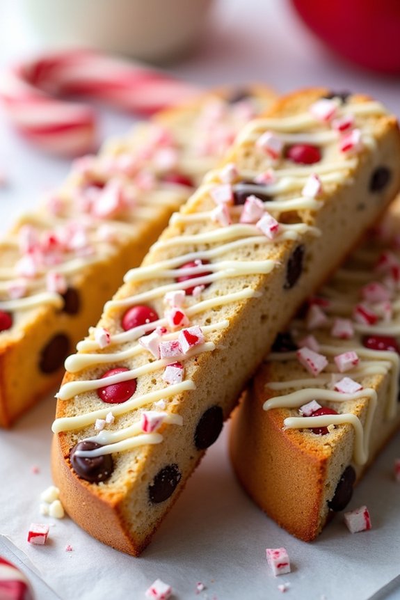 holiday peppermint chocolate biscotti