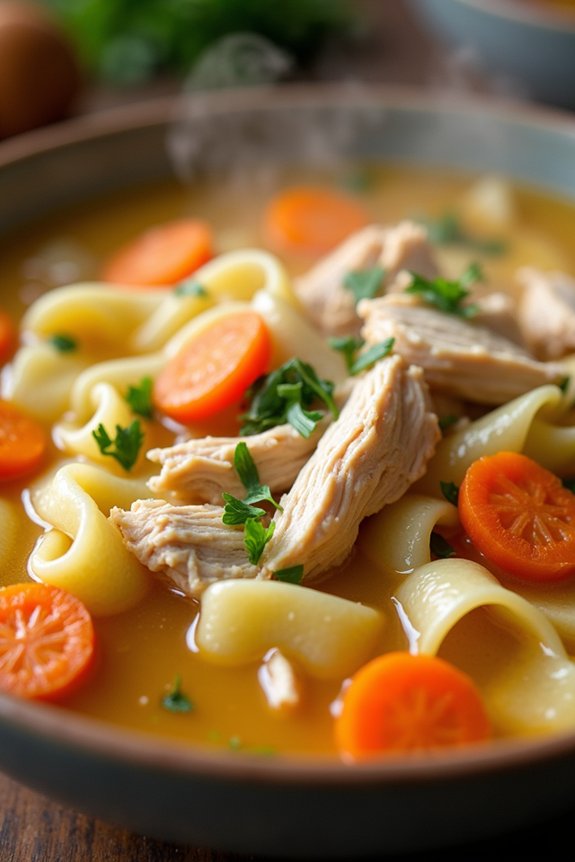 homemade comforting chicken noodle