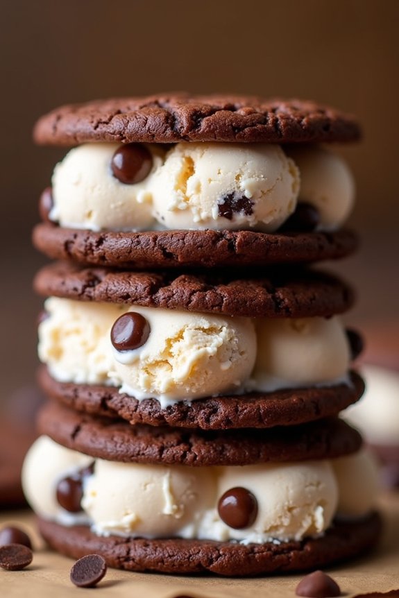 hot chocolate ice cream sandwiches