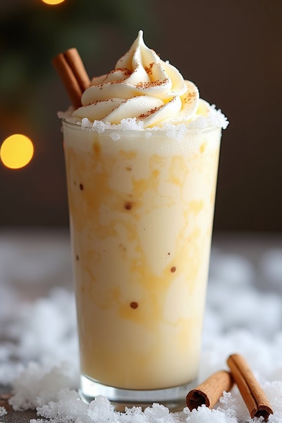 icy eggnog holiday beverage