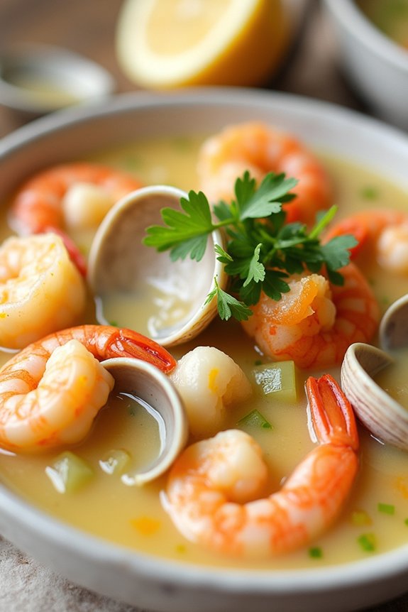 keto friendly creamy seafood chowder