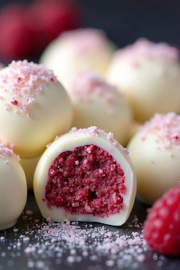 keto raspberry chocolate truffles