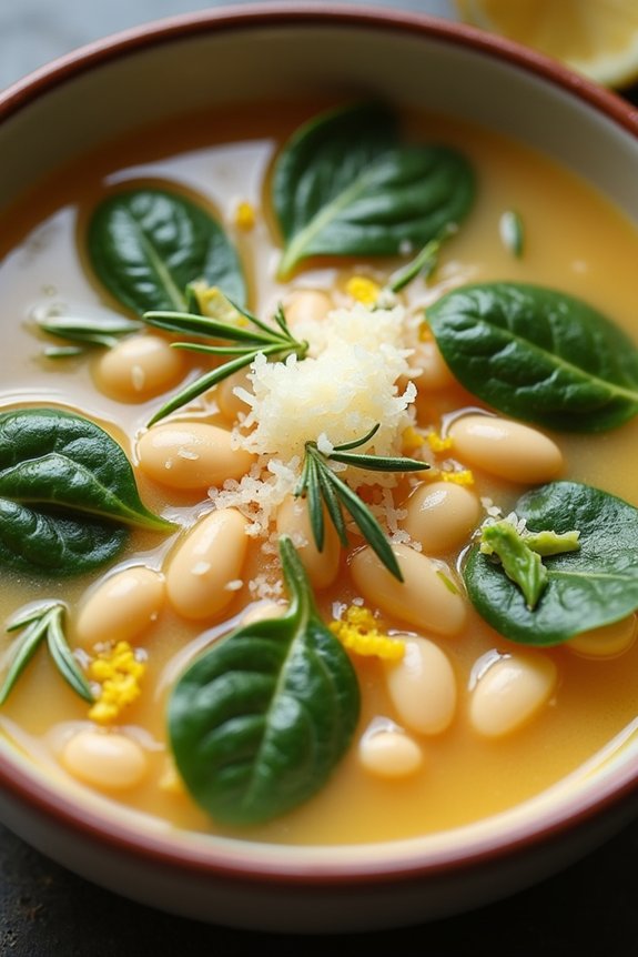 lemon herb white bean soup