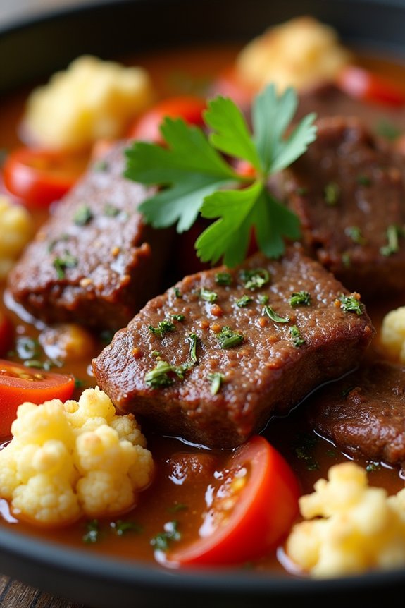 low carb beef cauliflower stew