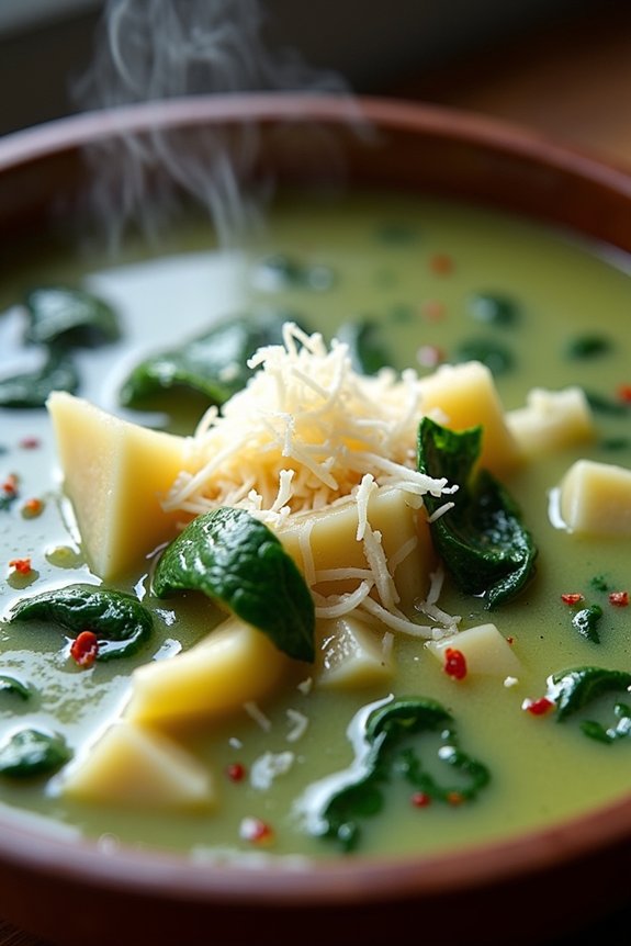 low carb spinach artichoke broth