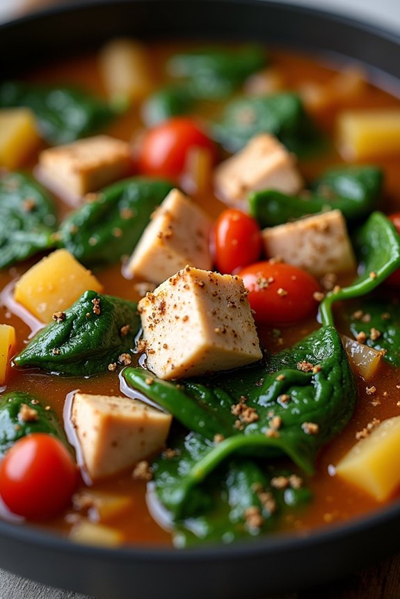 low carb turkey spinach stew